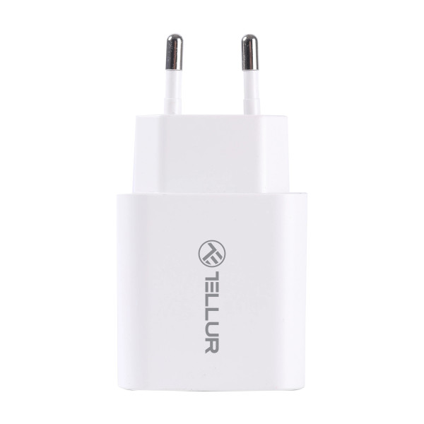 Tellur PDHC101 Dual port wall charger, PD 20W + QC3.0 18W, white